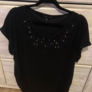 Black Embellished Blouse